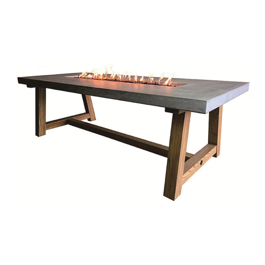 Sonoma 39-in Rectangular GFRC Natural Gas Fire Pit Table in Gray by Elementi
