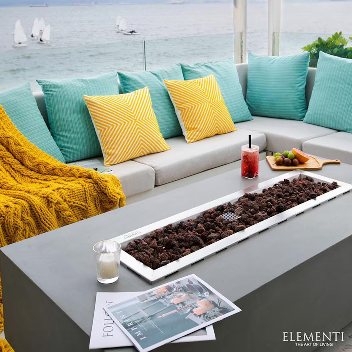 Elementi Granville 60” Concrete Fire Table