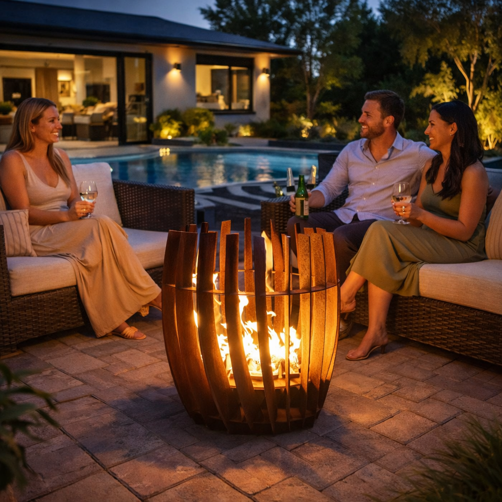 Outdoor Plus Aurora Fire Sculpture - Corten Steel