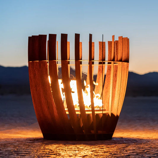 Outdoor Plus Aurora Fire Sculpture - Corten Steel