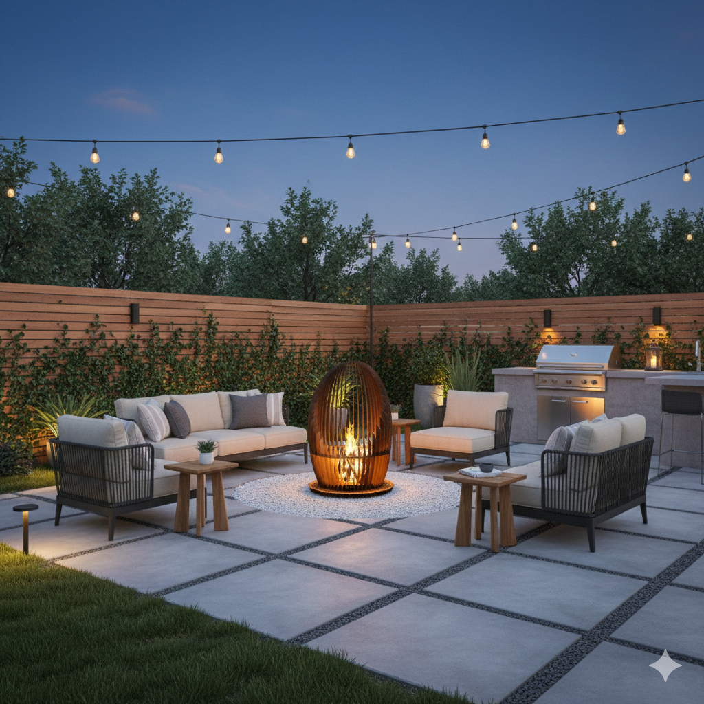 Outdoor Plus Nebula Fire Sculpture - Corten Steel