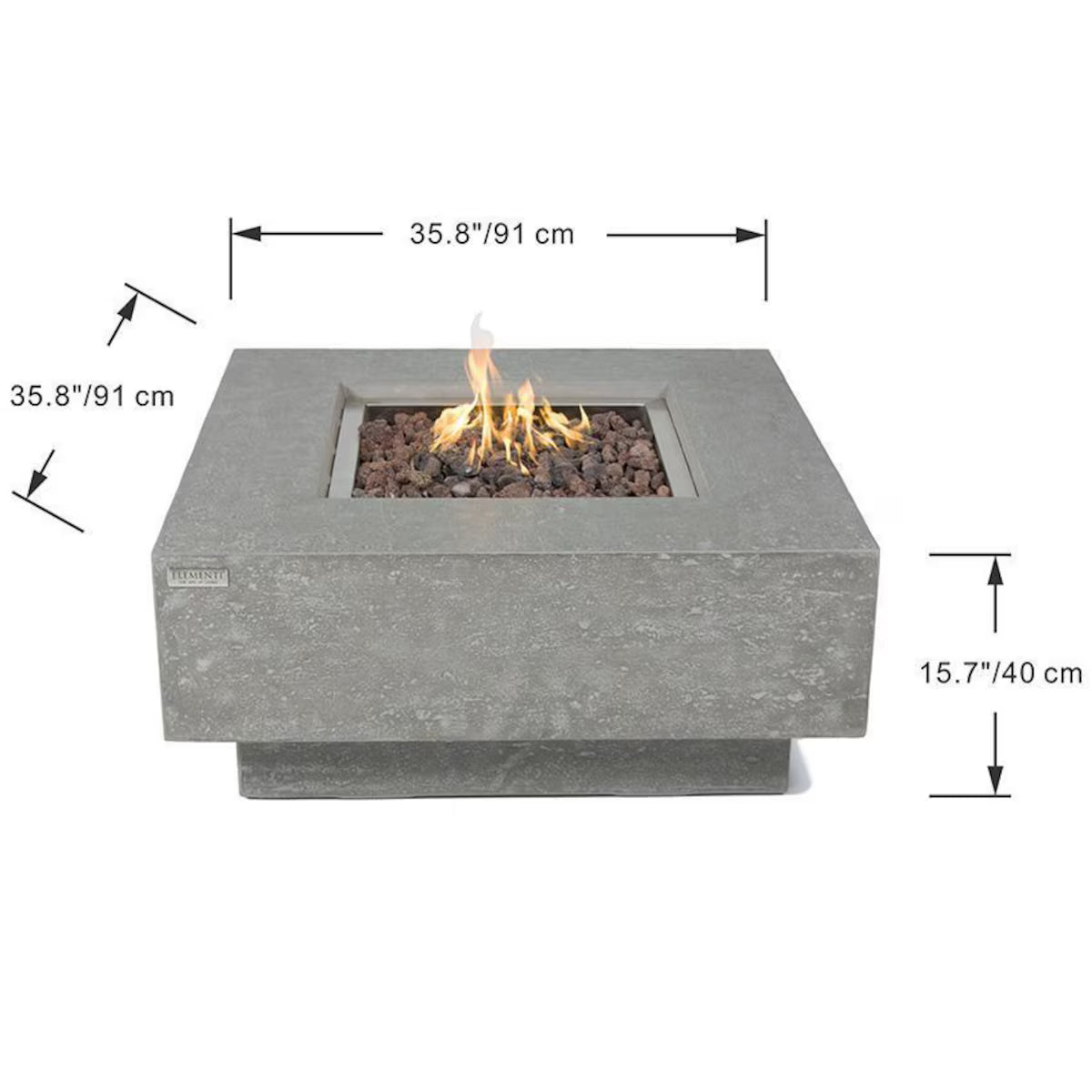 Elementi Manhattan 36” Concrete Fire Table